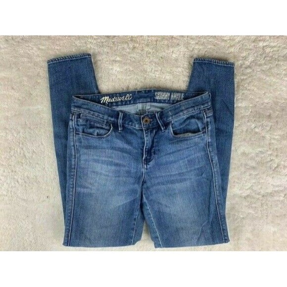 Madwell Size 25 Skinny Ankle Jeans Womens Medium Wash Low Rise Stretch - Picture 2 of 6